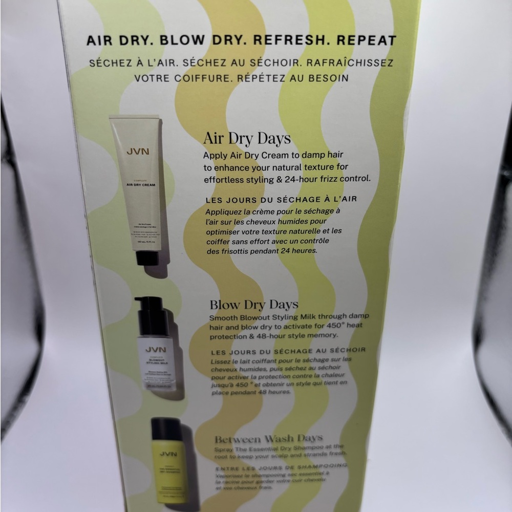NEW JVN Hair Care Trio. Travel and Full Size Air Dry Cream Blowout Milk Dry Sha